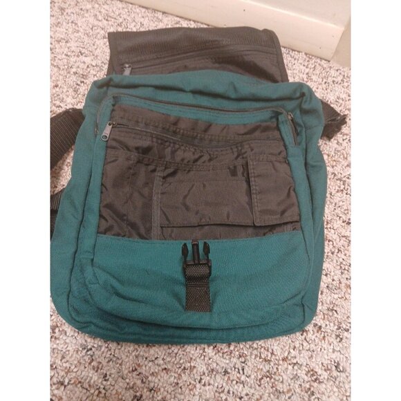 VINTAGE LL Bean Green Shoulder Crossbody Strap Travel Zip Pocket - Picture 10 of 12